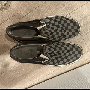 Black and grey checkered vans